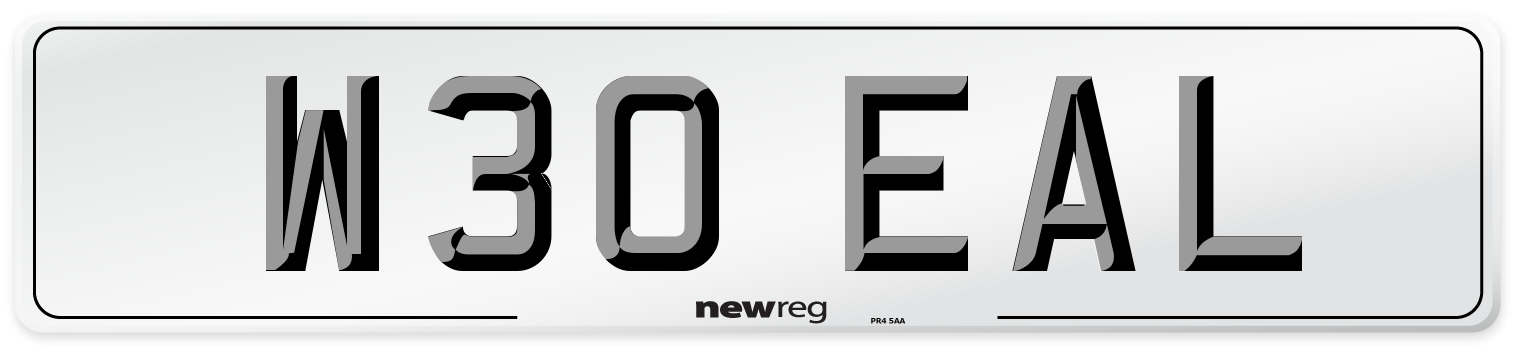 W30 EAL Number Plate from New Reg